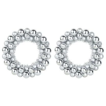 Corone di Palline di Natale 2 pcs Argento 33 x 33 x 7 cm