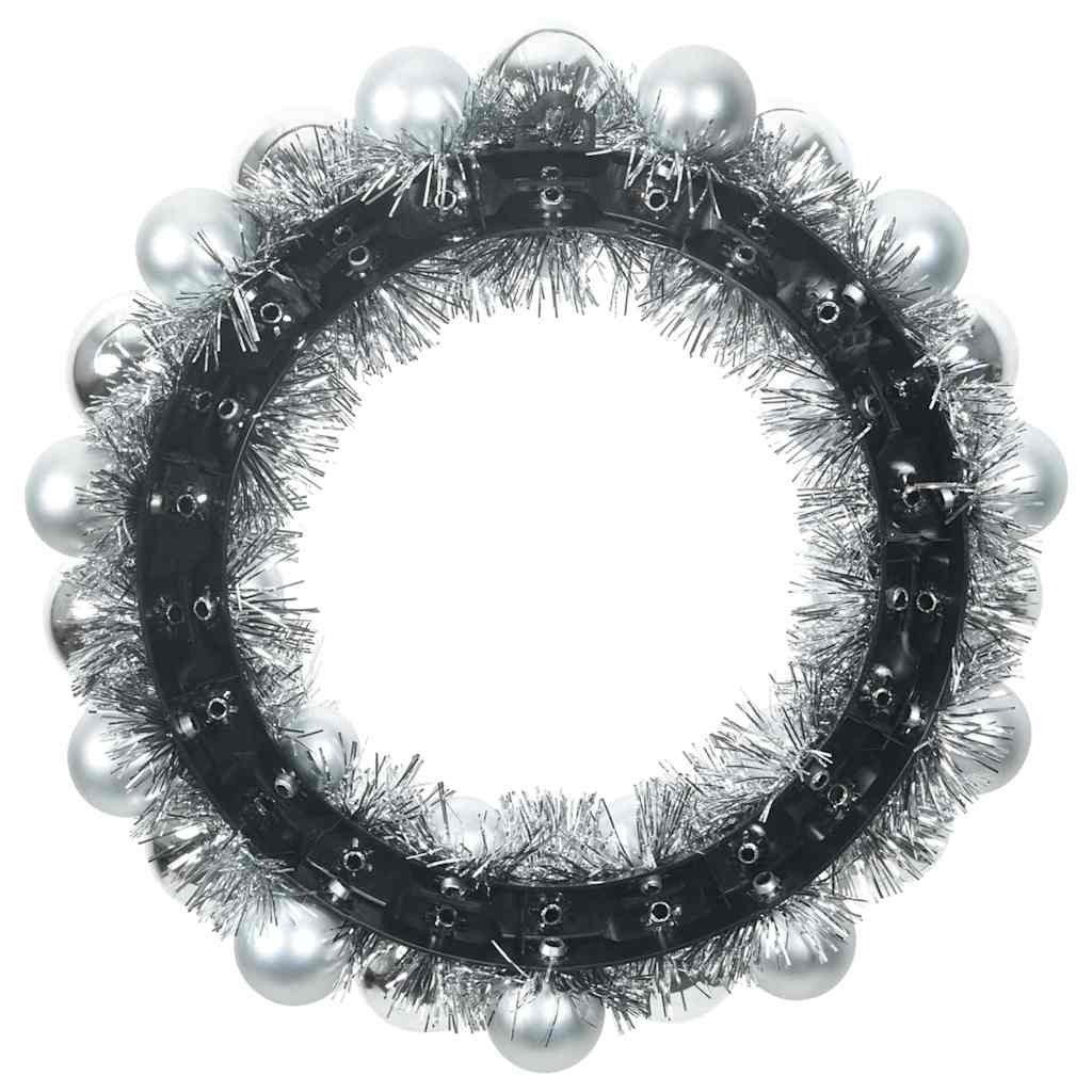 Corone di Palline di Natale 2 pcs Argento 33 x 33 x 7 cm