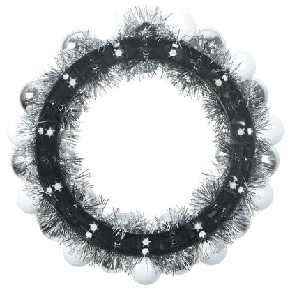 Corone di Palline di Natale 2 pcs Bianco e Argento