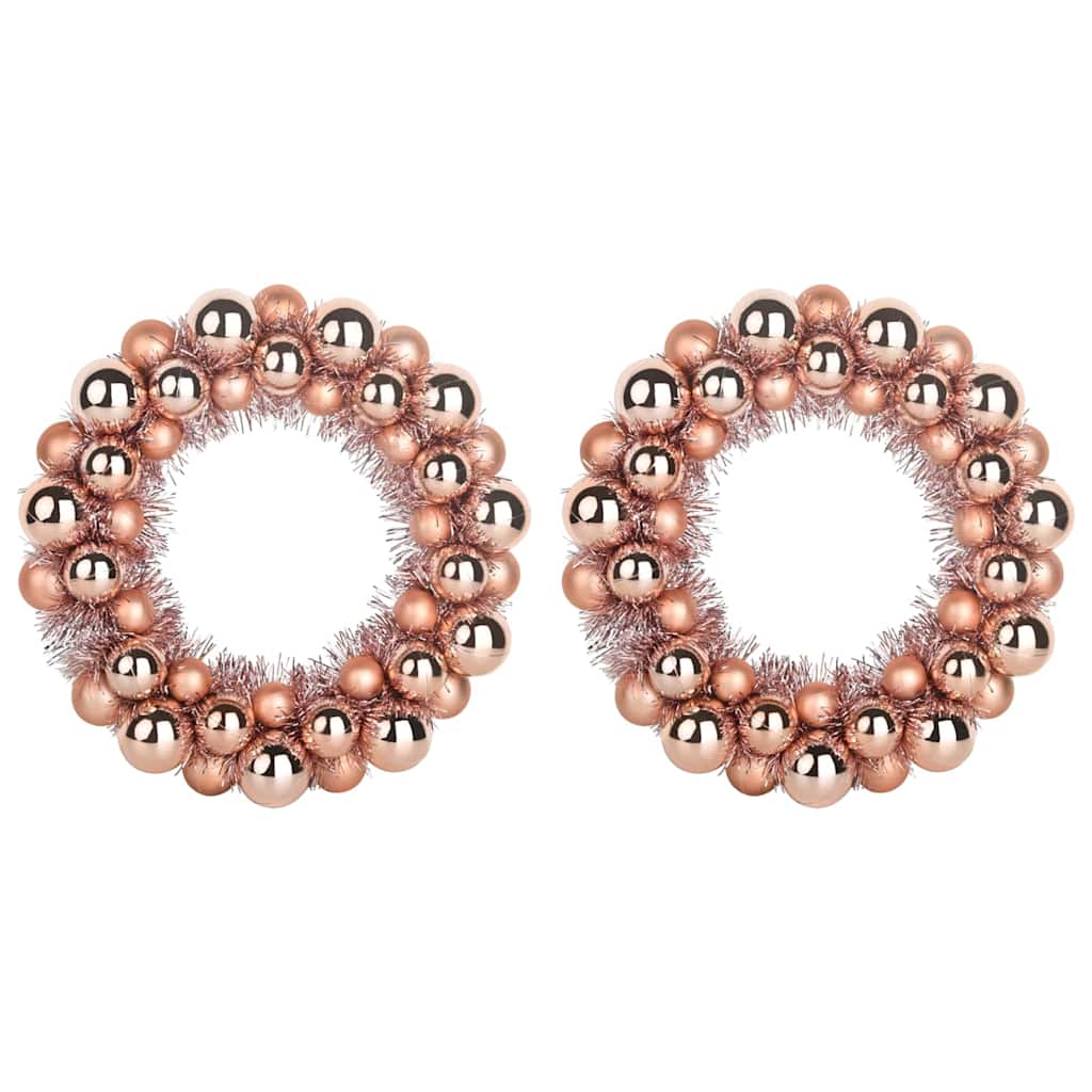 Corone di Palline di Natale 2 pcs Oro rosa 33 x 33 x 7 cm