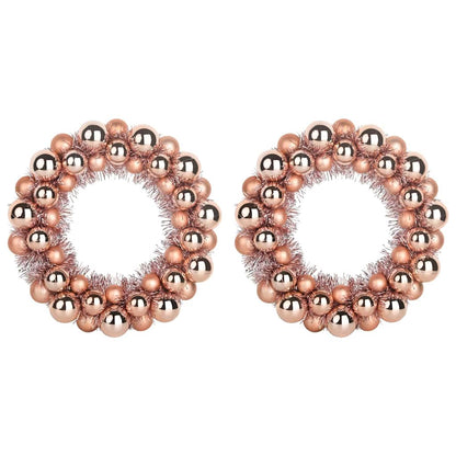 Corone di Palline di Natale 2 pcs Oro rosa 33 x 33 x 7 cm