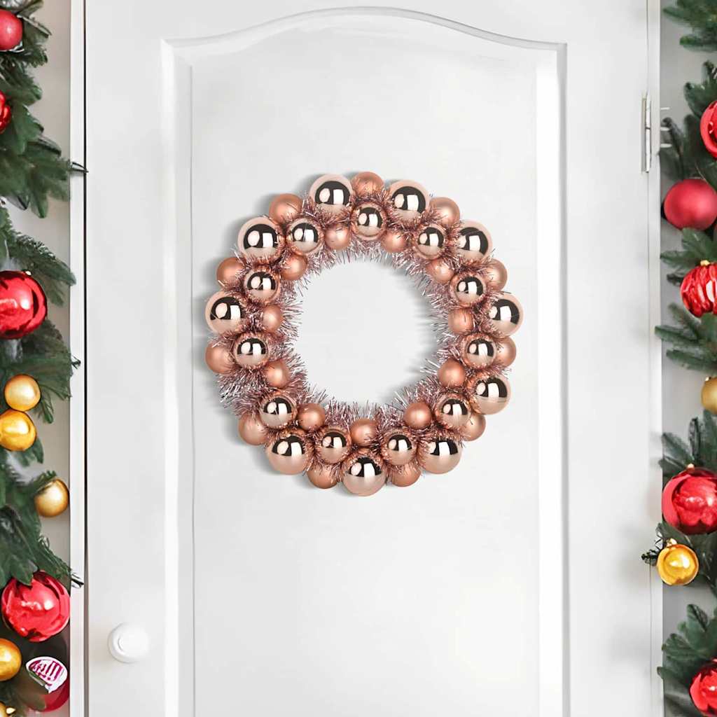 Corone di Palline di Natale 2 pcs Oro rosa 33 x 33 x 7 cm