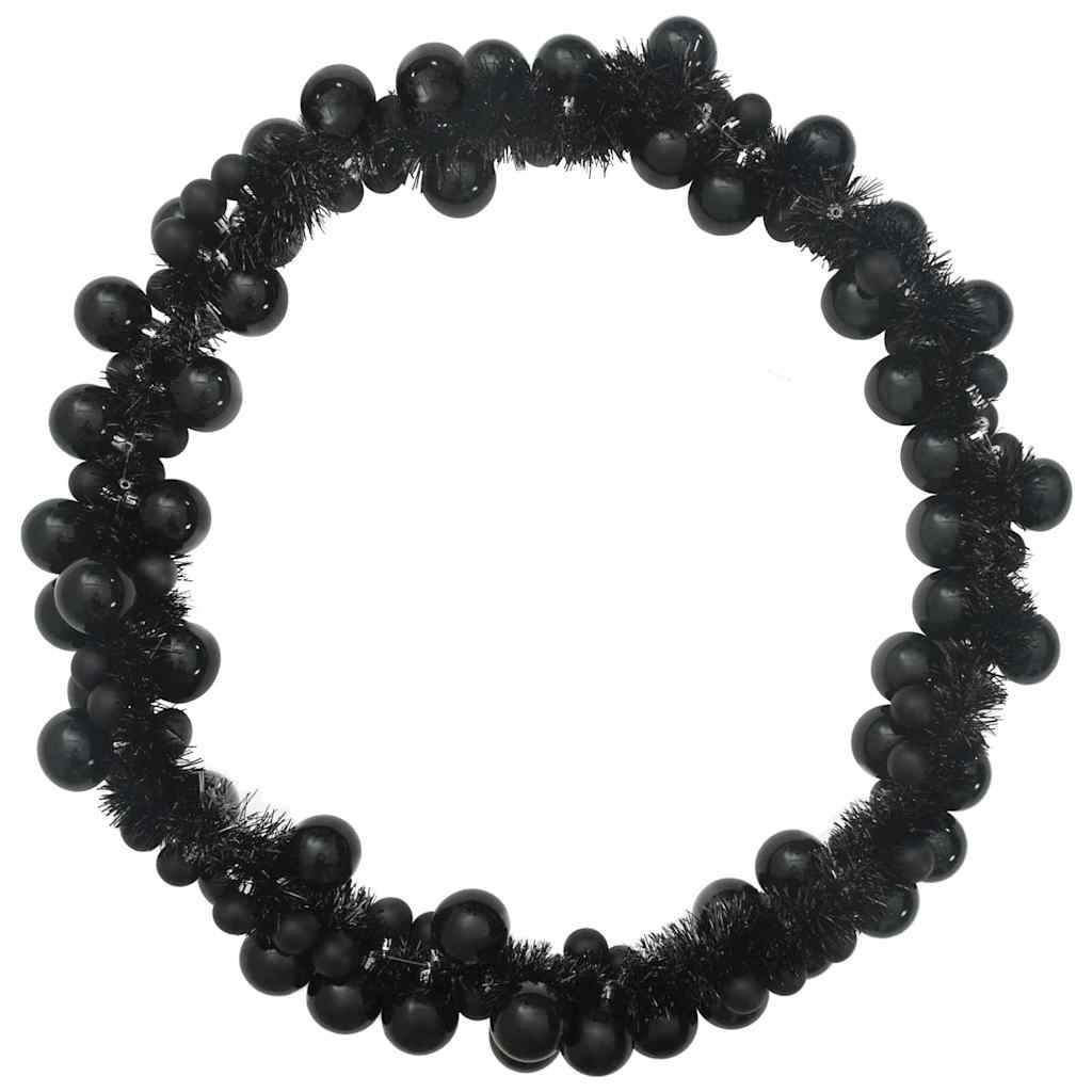 Ghirlanda di Palline di Natale Nero 186 cm Polistirolo