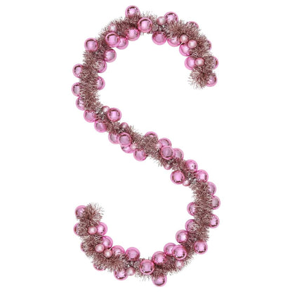 Ghirlanda di Palline di Natale Rosa 186 cm Polistirolo