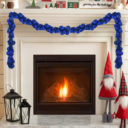 Ghirlanda di Palline di Natale Blu 186 cm Polistirolo