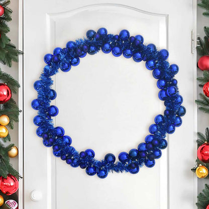 Ghirlanda di Palline di Natale Blu 186 cm Polistirolo