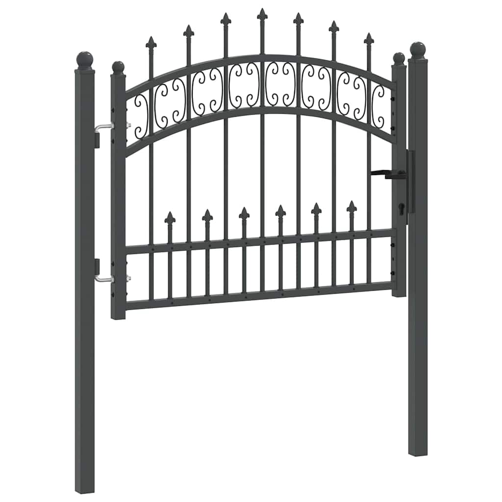 Cancello con Punta a Lancia Grigio 103 x 75 cm Acciaio