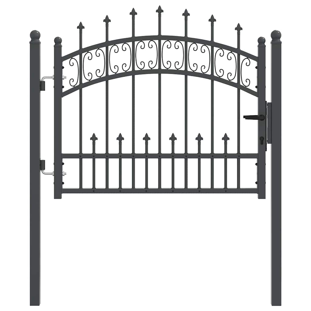 Cancello con Punta a Lancia Grigio 103 x 75 cm Acciaio