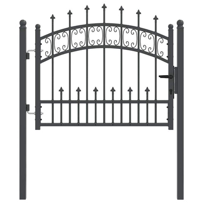 Cancello con Punta a Lancia Grigio 103 x 75 cm Acciaio