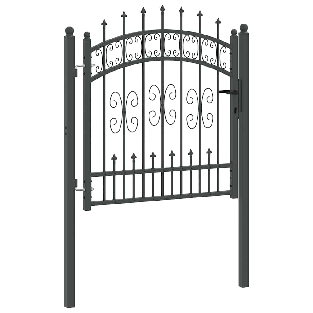 Cancello con Punta a Lancia Grigio 103 x 100 cm Acciaio