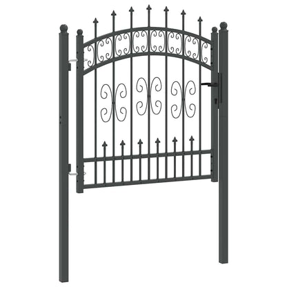 Cancello con Punta a Lancia Grigio 103 x 100 cm Acciaio