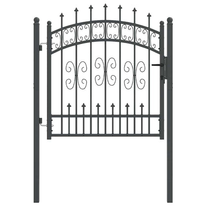 Cancello con Punta a Lancia Grigio 103 x 100 cm Acciaio