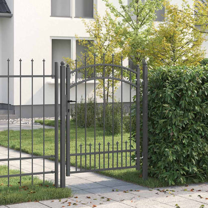 Cancello con Punta a Lancia Grigio 103 x 175 cm Acciaio