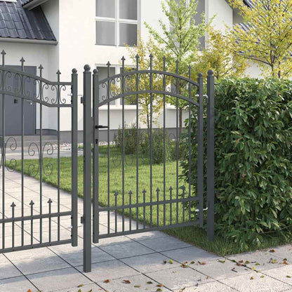 Cancello con Punta a Lancia Grigio 103 x 175 cm Acciaio
