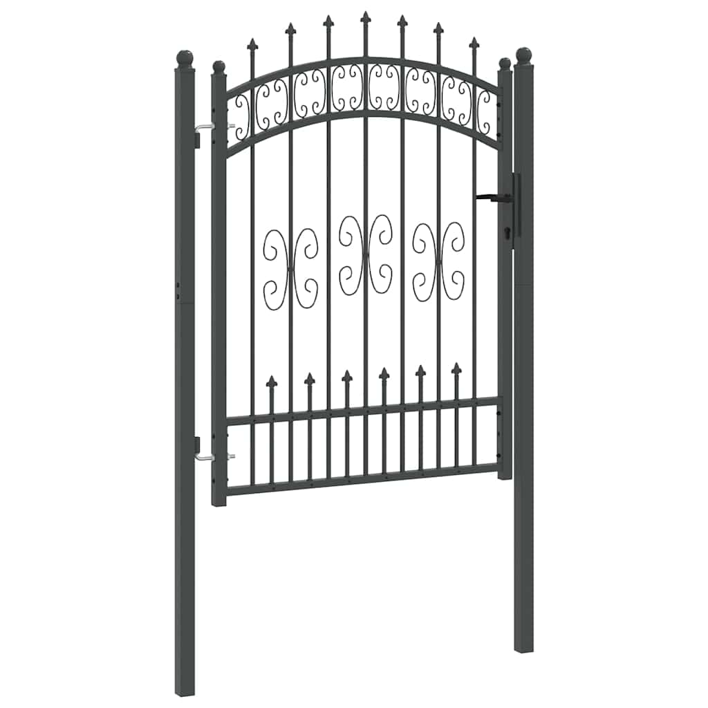 Cancello con Punta a Lancia Grigio 103 x 175 cm Acciaio