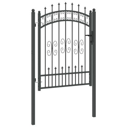 Cancello con Punta a Lancia Grigio 103 x 175 cm Acciaio