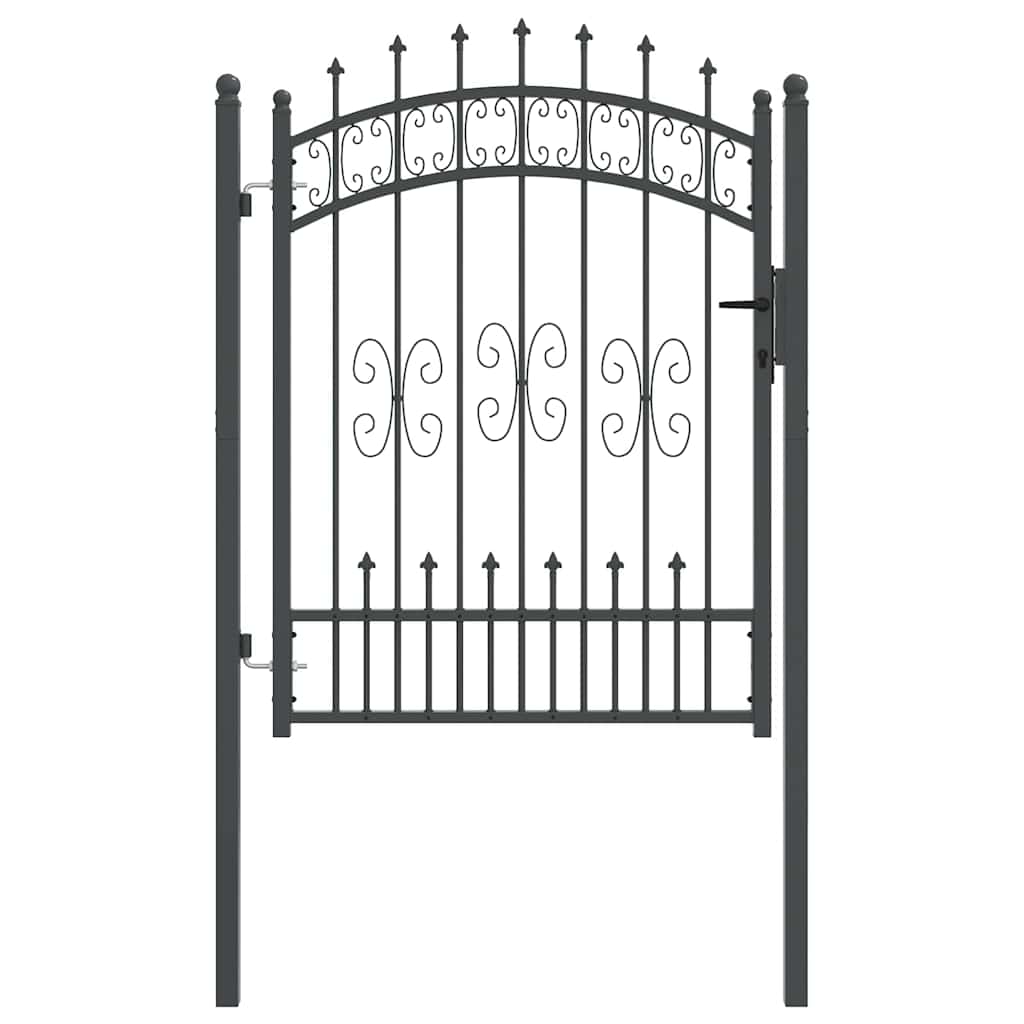 Cancello con Punta a Lancia Grigio 103 x 175 cm Acciaio
