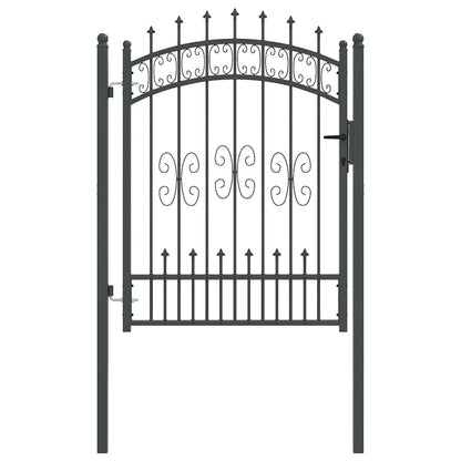 Cancello con Punta a Lancia Grigio 103 x 175 cm Acciaio
