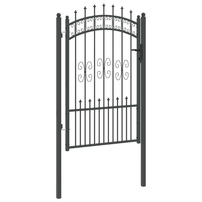 Cancello con Punta a Lancia Grigio 103 x 200 cm Acciaio