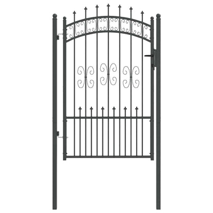 Cancello con Punta a Lancia Grigio 103 x 200 cm Acciaio