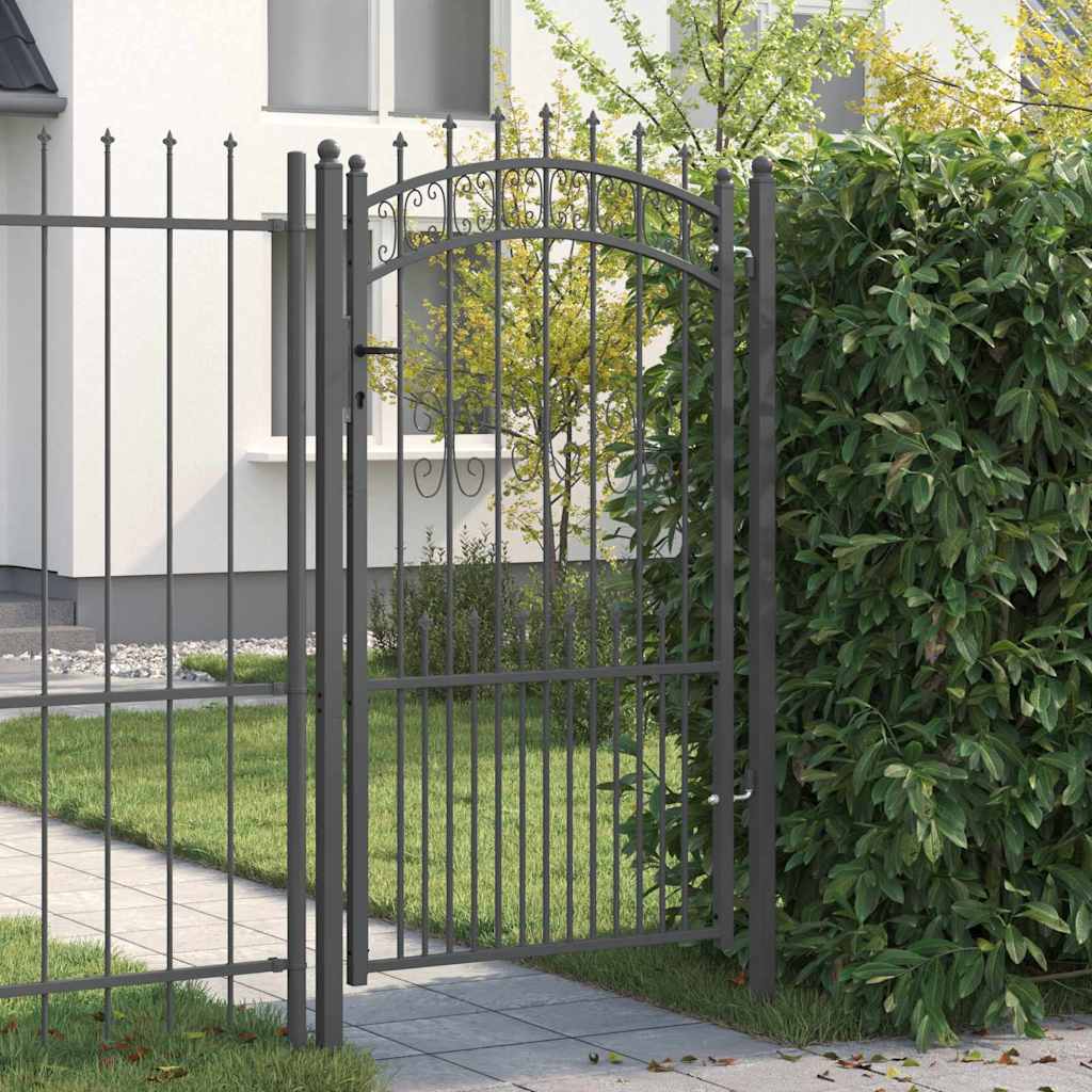 Cancello con Punta a Lancia Grigio 103 x 175 cm Acciaio