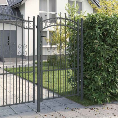 Cancello con Punta a Lancia Grigio 103 x 175 cm Acciaio