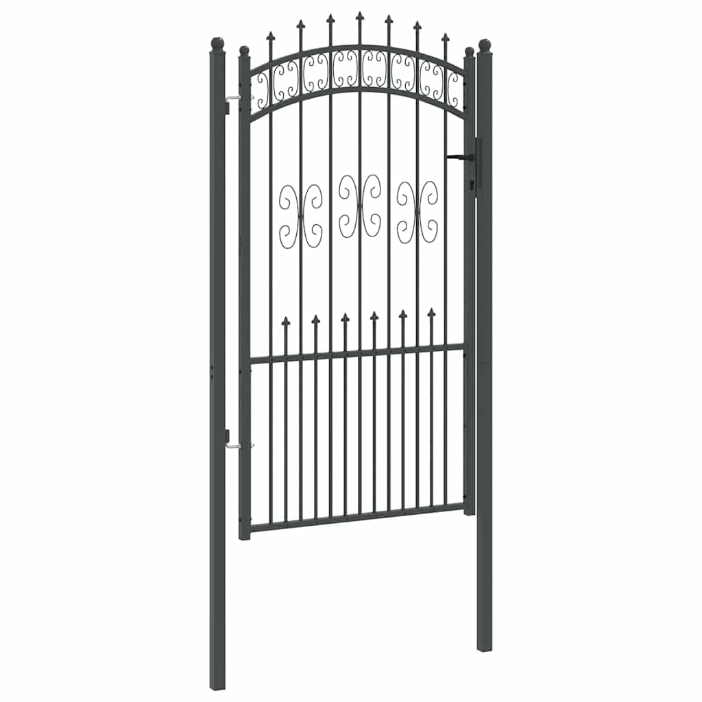 Cancello con Punta a Lancia Grigio 103 x 175 cm Acciaio