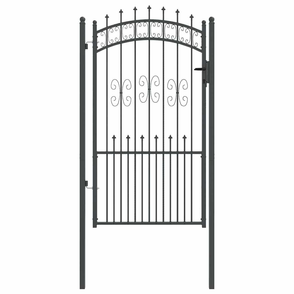 Cancello con Punta a Lancia Grigio 103 x 175 cm Acciaio