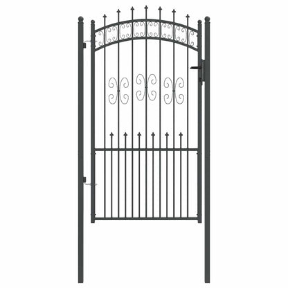 Cancello con Punta a Lancia Grigio 103 x 175 cm Acciaio