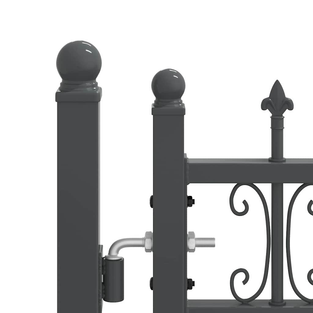 Cancello con Punta a Lancia Grigio 305 x 75 cm Acciaio