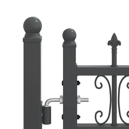 Cancello con Punta a Lancia Grigio 305 x 75 cm Acciaio