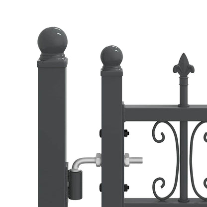 Cancello con Punta a Lancia Grigio 305 x 100 cm Acciaio