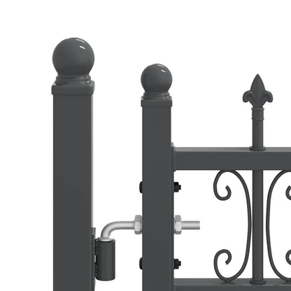 Cancello con Punta a Lancia Grigio 305 x 125 cm Acciaio