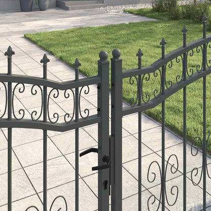 Cancello con Punta a Lancia Grigio 305 x 125 cm Acciaio