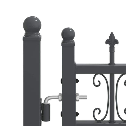 Cancello con Punta a Lancia Grigio 305 x 150 cm Acciaio