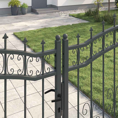 Cancello con Punta a Lancia Grigio 305 x 175 cm Acciaio