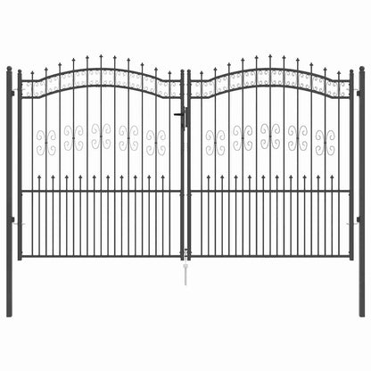 Cancello con Punta a Lancia Grigio 305 x 175 cm Acciaio