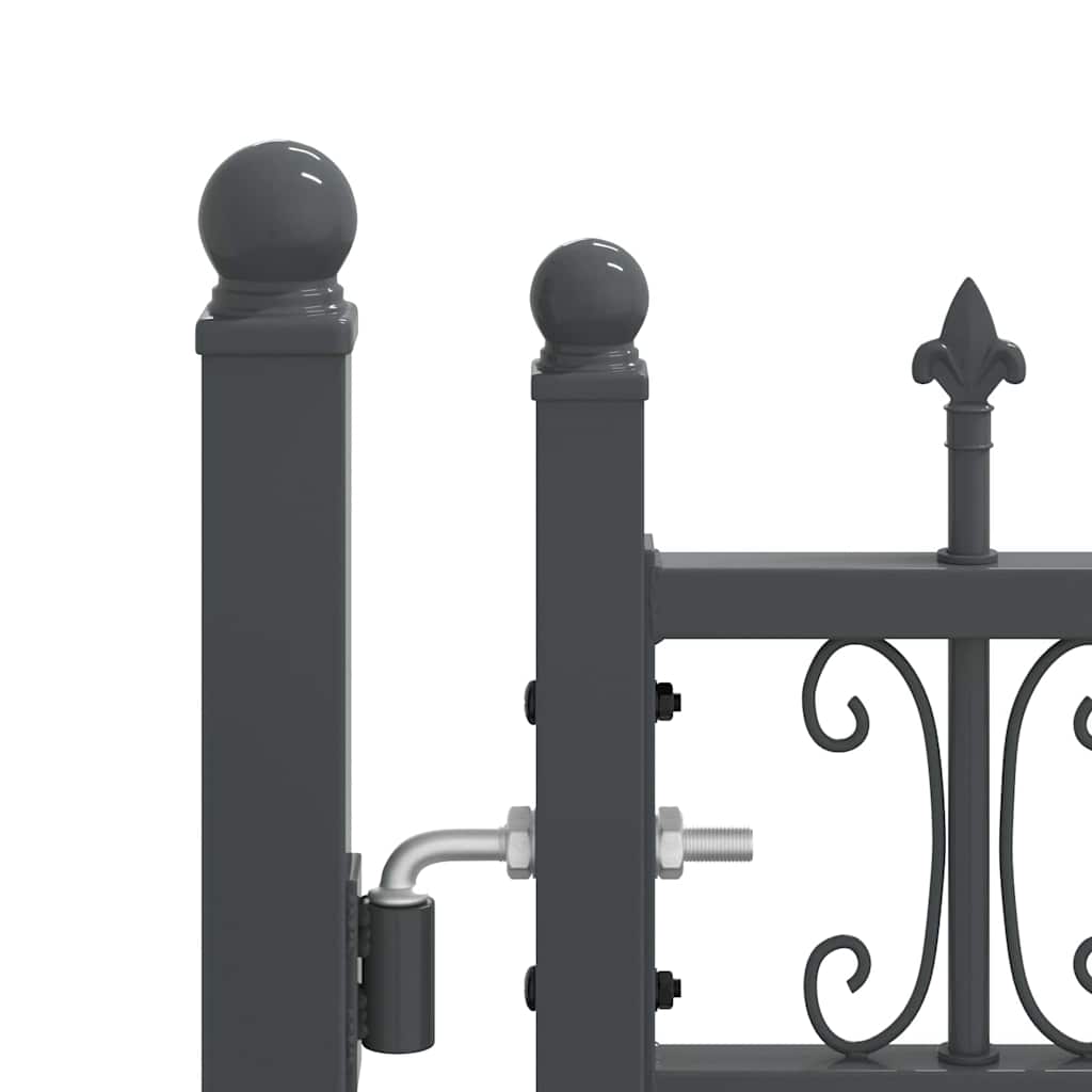 Cancello con Punta a Lancia Grigio 404 x 100 cm Acciaio