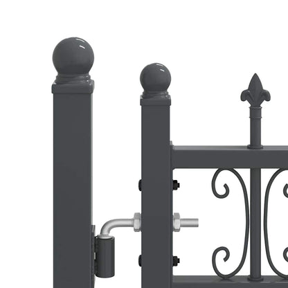 Cancello con Punta a Lancia Grigio 404 x 100 cm Acciaio