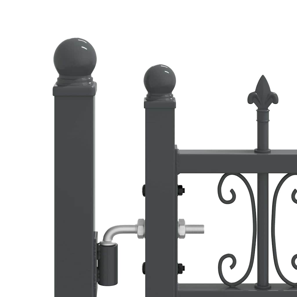 Cancello con Punta a Lancia Grigio 404 x 125 cm Acciaio