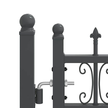 Cancello con Punta a Lancia Grigio 404 x 125 cm Acciaio