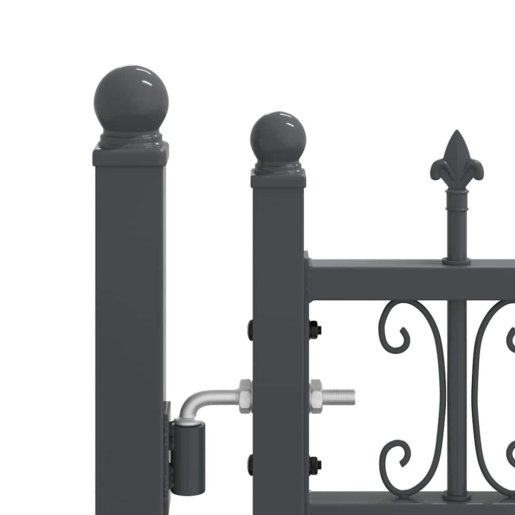 Cancello con Punta a Lancia Grigio 404 x 150 cm Acciaio