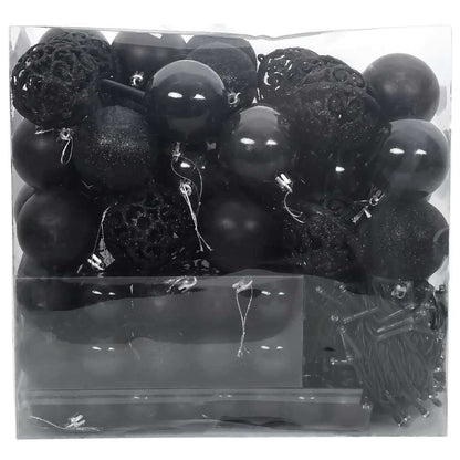 Set di Palle di Natale con 300 LED 120 pcs Nero Plastica