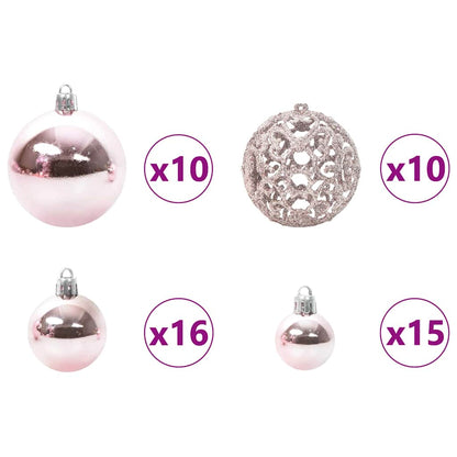 Set di Palle di Natale con 300 LED 120 pcs Rosa Plastica
