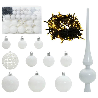 Set di Palle di Natale con 150 LED 61 pcs Bianco Plastica