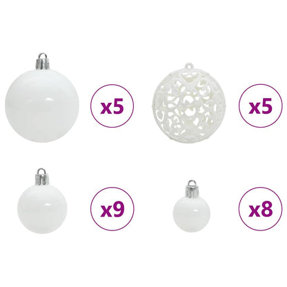 Set di Palle di Natale con 150 LED 61 pcs Bianco Plastica