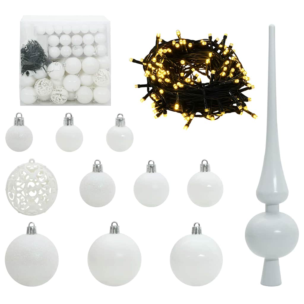 Set di Palle di Natale con 300 LED 120 pcs Bianco Plastica