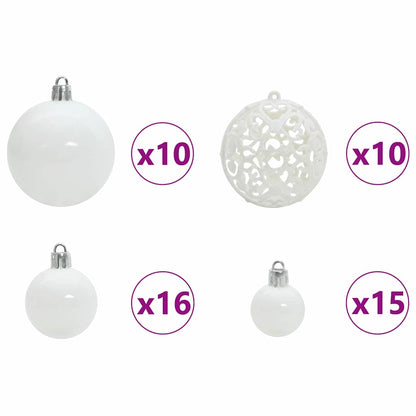 Set di Palle di Natale con 300 LED 120 pcs Bianco Plastica