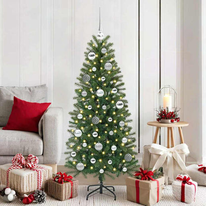 Set di Palle di Natale con 150 LED 61 pcs Argento Plastica