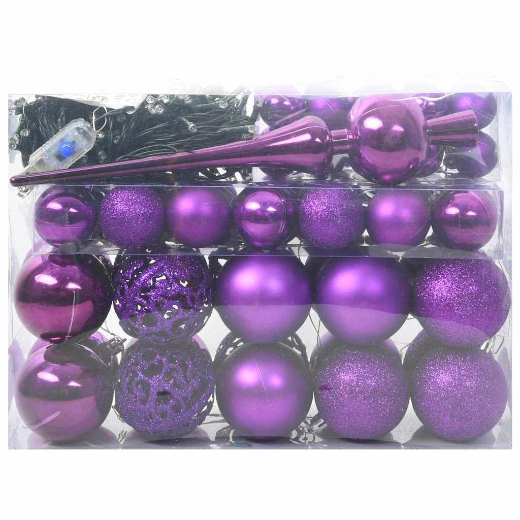Set di Palle di Natale con 150 LED 61 pcs LillÃ  Plastica